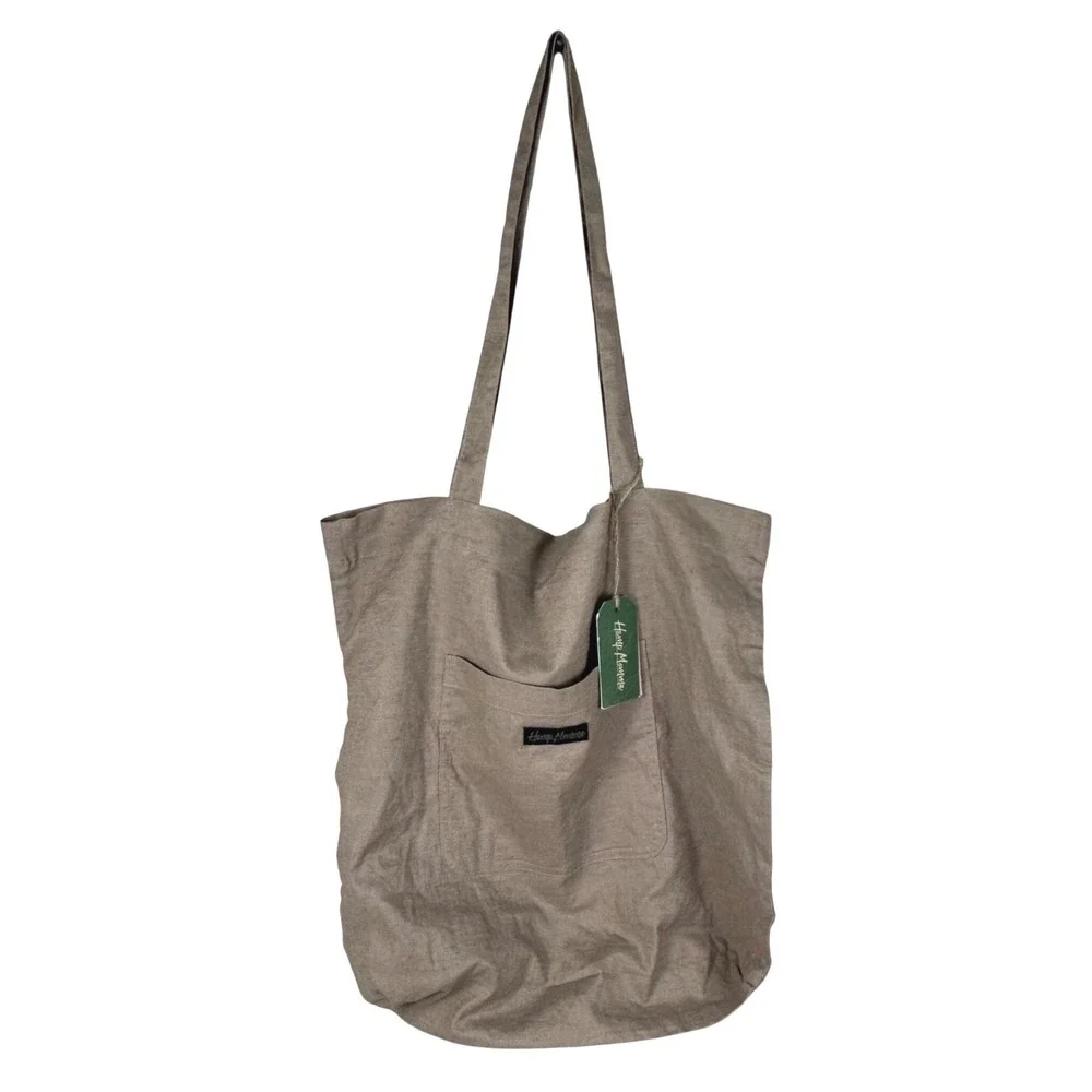 Hemp Momma Infinity Tote Bag Tan Hemp Blend Eco Friendly Reusable Shopper‎ NWT